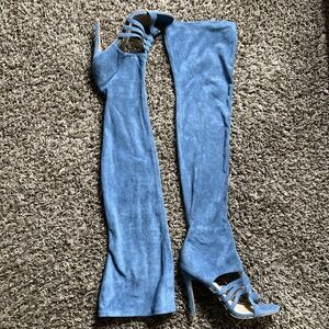 🆕 Blue Suede Over-the-Knee Boots - RUNS SMALL
